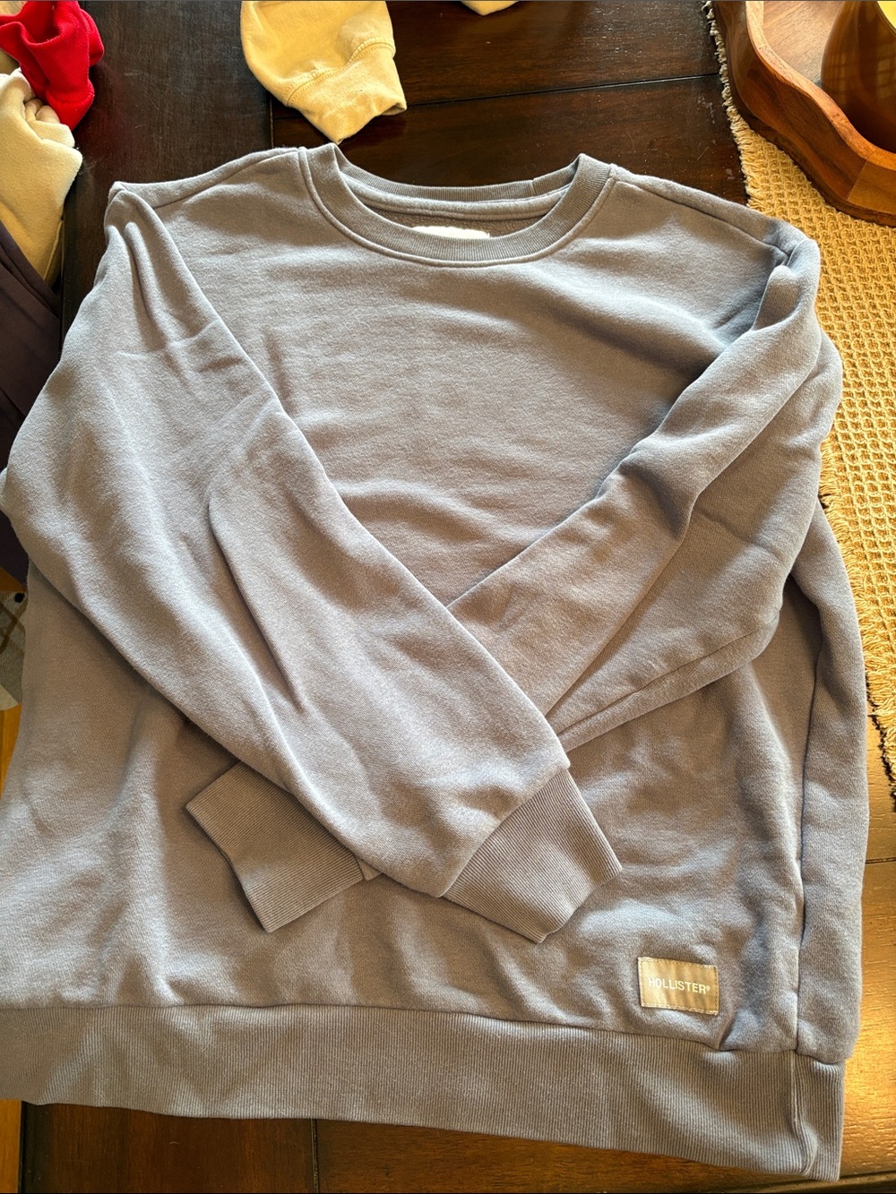 Hollister Men's Crewneck Sweater - Light Blue Gray